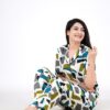 Mintmarie Women's Collared Neck Printed Night Suit Set - Top and Pajama Set, Soft Cotton Sleepwear for Women, Comfortable Loungewear, Full Sleeve Nightwear, Size-3XL Teal - Image 2