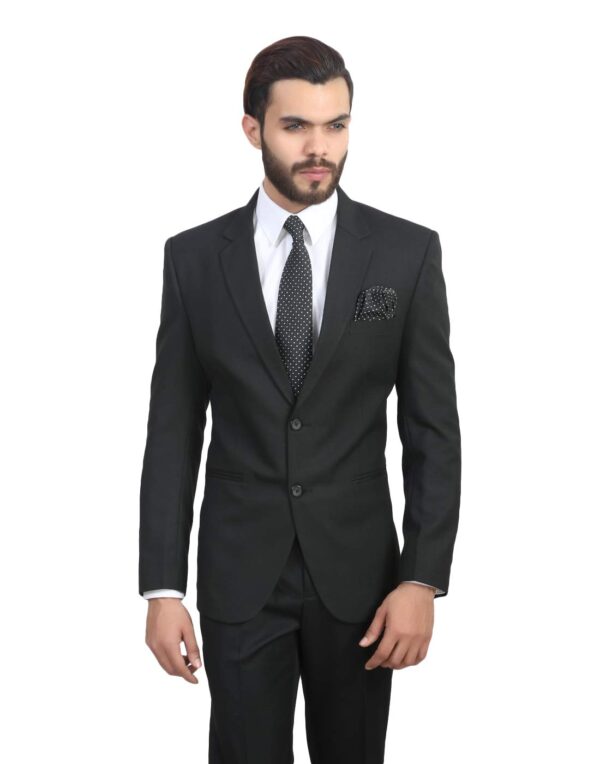 MANQ Men's Slim Fit Single Breasted Blazer (BL-101-38_Black_38)