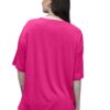 LEOTUDE Oversized Round Neck Women's T-Shirts (FS49_Pink_PRDS_P_Pink_S) - Image 5