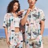 LITZO Beach Dresses for Couple Co Ord Set 2 Piece Dress Shirt and Short Beach Wear for Men and Women || Summer Dress (L-86) (Multicolor, S) - Image 5