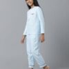 Under Fourteen Only Checker Cotton Nightwear Set with Top & Pyjama for Girls, Half Sleeve Brushed Flannel Nightsuit/Sleepsuit/Sleepwear/Loungewear Combo Set for Kids (2-3 Years, Blue) - Image 2