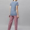 DZZO Women's Cotton Printed Night Suit Set of Shirt & Pyjama, Night wear Dress, Relaxed wear for Women/Girls, Size - S, Color - Blue - Image 6