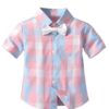 Dsnsenterprize Kids Boys Printed Cotton Short Sleeve Collared Neck Ethnic Wear Spandex Shirt & Shorts with Bow tie (DSNS_10130) (3-4 Years) - Image 5