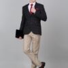 Cantabil Checkered Charcoal Full Sleeves Notch Lapel Formal Blazer for Men | Formal Blazer for Men | Men Blazer for Formal (MBZF00129_Charcoal_40) - Image 5