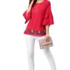 Yash Gallery Women's Cotton Slub Patch Work Regular Fit Straight Top For Women (237Yk345Pink_Pink_Xxx-Large) - Image 7