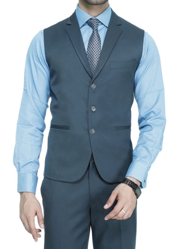 MANQ Men's Single Breast Three Button Slim Fit Formal/Party Waist Coat Green
