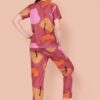 BlackBasket Women's Printed Round Neck Pyjama Set | Short Sleeve Nightsuit Set | Casual Night Dress for Women | Stylish Tshirt and Pyjama Set for Loungewear and Nightwear (RED, L) - Image 6