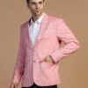 TAHVO Men's Blazer Regular Fit Linen Blend – Single Breasted Blazer for Men, Side Vents - Ideal for All Purpose Causal, Formal, Festival, Party and Wedding, Pink, Size-M - Image 7