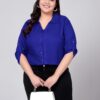 Indietoga Women's Plus Size Casual Rayon Longline Shirt Tops (P10001455_Blue Solid_6Xl, Tunic Shirt) - Image 9