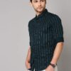 Dennis Lingo Men's Striped T-Green Slim Fit Cotton Casual Shirt (AZ731_T-Green_M) - Image 8