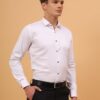RED CIRCLE Premium Satin Shirts for Men Stylish Regular Fit Full Sleeves Party Prom Wedding Casual Formal Top White - Image 6