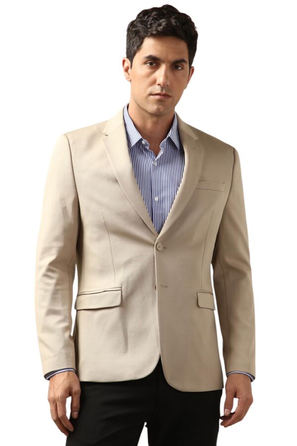 Peter England Men's Classic Blazer (PIBZWNSP159588_Beige