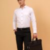 RED CIRCLE Premium Satin Shirts for Men Stylish Regular Fit Full Sleeves Party Prom Wedding Casual Formal Top White - Image 3