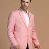 TAHVO Men's Blazer Regular Fit Linen Blend – Single Breasted Blazer for Men, Side Vents - Ideal for All Purpose Causal, Formal, Festival, Party and Wedding, Pink, Size-M - Image 6