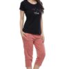 DZZO Cotton Night Suit for Women Girls | Women's Cotton Black T-Shirt & Striped Capri Set Pyjama Set Night Suit Sleepwear Nightwear Nightdress Loungewear for Women and Girls (Small, Black) - Image 4