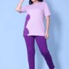 100% Cotton Night Dress for Women Stylish | Summer Night Suit Set with Pajama & T-Shirt | Women’s Nightwear Combo with Pockets | Nightwear Set for Women Loungewear & Sleepwear (Lilac, XXL) - Image 9
