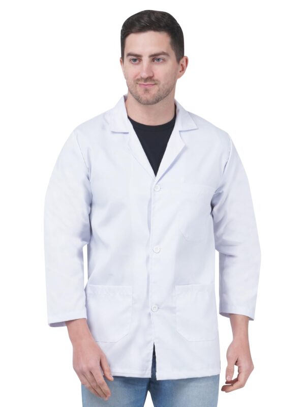 Full short lab coat | Unisex | 3 Pocket | 100% Terri cotton fabric | Perfect Fit | Anti Wrinkle | Lightweight | Durable (3XL)