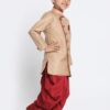 JBN Creation Boys' Biscuit and Maroon Cotton Blend Sherwani and Dhoti Pant Set_JBNBCIW124nCDMA_20 - Image 6