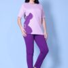 100% Cotton Night Dress for Women Stylish | Summer Night Suit Set with Pajama & T-Shirt | Women’s Nightwear Combo with Pockets | Nightwear Set for Women Loungewear & Sleepwear (Lilac, XXL) - Image 8