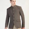 TAHVO Men's Formal Blazer | Wedding Indo-Western Coat | Mandarin Collar Suit Jacket (in, Numeric, 34, Brown) - Image 8