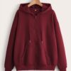 TAGAS Women's Printed Hoodies || Cotton Blend Regular Fit Sweatshirt for Women || Hoodies || Winter Wear for Women Maroon (X_Large) - Image 5