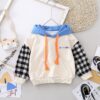 Googo Gaaga Funky White Teddy Printed Full Sleeves Cotton T-Shirt & Pant Set For Boys - Image 2