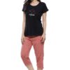 DZZO Cotton Night Suit for Women Girls | Women's Cotton Black T-Shirt & Striped Capri Set Pyjama Set Night Suit Sleepwear Nightwear Nightdress Loungewear for Women and Girls (Small, Black) - Image 6