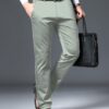 AVANOVA Men's Solid Light Pista Trousers Light Business Style Slightly Stretch Straight Leg Pants for Outdoor Casual Daily Trouser II Men's Regular Casual Pants Trouser (Trouser 126 Light Pista-34) - Image 5