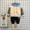 Googo Gaaga Funky White Teddy Printed Full Sleeves Cotton T-Shirt & Pant Set For Boys - Image 4