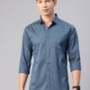 Majestic Man Cotton Solid Slim Fit Casual Shirt for Men (Medium, Dark Grey) - Image 7
