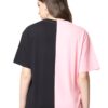Preneum 100% Pure Cotton Oversized Loose Baggy Fit Drop Shoulder Half Sleeve Round Neck Cool Front Trendy Printed T-Shirt for Women/Girls (in, Alpha, 2XL, Plus, Blue & Black & Pink) - Image 3