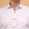 RED CIRCLE Premium Satin Shirts for Men Stylish Regular Fit Full Sleeves Party Prom Wedding Casual Formal Top White - Image 2