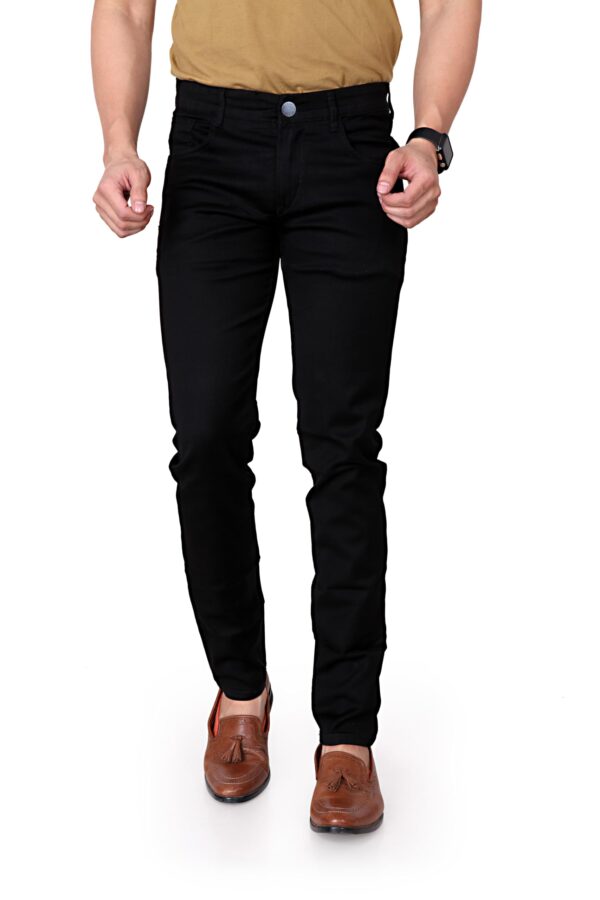 KARGEENS Slim Men's Stretchable Low Rise Jeans Pant for Casual Stylish Cotton Blend Denim (k2103_Black_34)