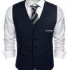 OORA Men's Waist Coat/Jacket Slim Casual Blazer (Tuxedo_NavyBlue_38) - Image 5