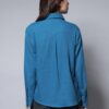 HIGH STAR Women's Cotton Oversized Fit Shirt (HSWSHW23509_BL_Blue, Small - Image 4