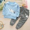 Bold N Elegant - Be Bold Inside & Elegant Outside Kid's Cotton Printed T-Shirt Pant Set (BNEKD10007_3 Years-4 Years_Sky Blue, Grey) - Image 6