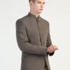 TAHVO Men's Formal Blazer | Wedding Indo-Western Coat | Mandarin Collar Suit Jacket (in, Numeric, 34, Brown) - Image 7