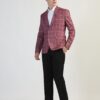 TAHVO Men's Maroon Checkered Blazer with Notch Lapel - Formal and Stylish (in, Numeric, 42, Maroon Checkered) - Image 8