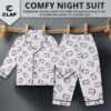 CLAP Unisex Baby Kids Cotton Printed Full Sleeves Night Suit White 1Pc (18-24 Months, White, Relaxed) - Image 7