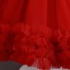 Niren Enterprise Rollar Frock net Embroidery Work Ruffle Patterned Flared Short Sleeve Girl Frock, Pack of 1 (ROLLAR Frock, 2-3Y) Maroon - Image 2