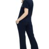 ZEYO Women's Cotton Navy Blue Typography Wide Bottom Night Suit Set of Top & Pyjama - Image 5
