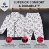 CLAP Unisex Baby Kids Cotton Printed Full Sleeves Night Suit White 1Pc (18-24 Months, White, Relaxed) - Image 4