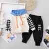 Googo Gaaga Funky White Teddy Printed Full Sleeves Cotton T-Shirt & Pant Set For Boys - Image 5