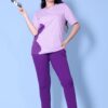100% Cotton Night Dress for Women Stylish | Summer Night Suit Set with Pajama & T-Shirt | Women’s Nightwear Combo with Pockets | Nightwear Set for Women Loungewear & Sleepwear (Lilac, XXL) - Image 6