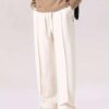 Fashion Booms Men's Cream Baggy Pants Loose Fit Lightweight with Summer.Men Cool Pants Stylish Comfortable Slim Fit Strechable Lower for Men Suitable for Gym, Travelling, Camping - Image 4