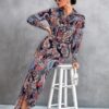 GRECIILOOKS Women's Co-Ord Set || Rayon Night Pajama Set || Night Suits for Women || Printed Nightwear Set || Loungewear || Home Wear for Women || Pajama Sets for Women (Large, Blue) - Image 2