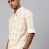 Majestic Man Men Comfort Slim Fit Pure Cotton Checked Casual Shirt (Medium,Lemon) - Image 6