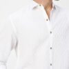 Urbano Fashion Men's White Cotton Full Sleeve Regular Fit Textured Shirt with Spread Collar (shirtsmocregfs-06-white-l) - Image 2