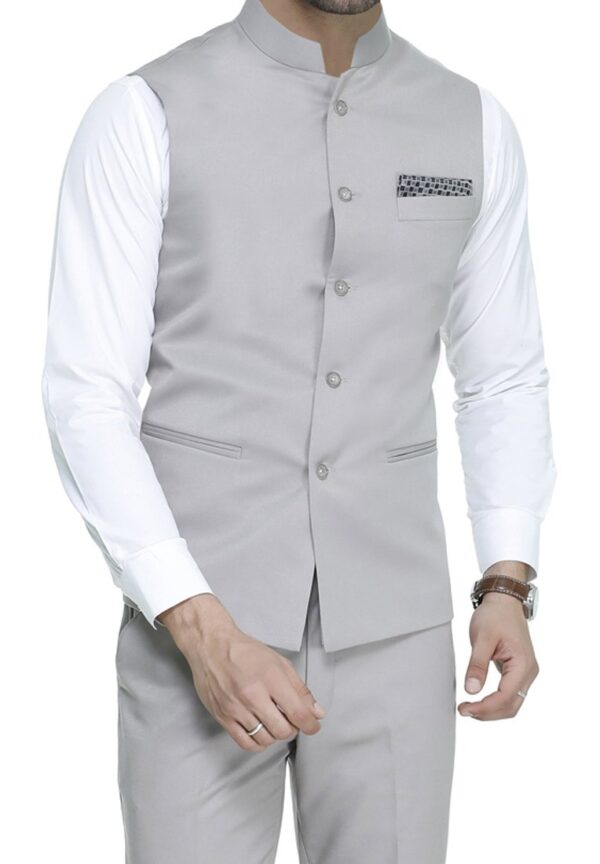 MANQ Men's Band Collar Slim Fit Formal/Party Waist Coat