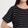 Amazon Brand - Symbol Women's Striped Loose Fit Half Sleeve Cotton T-Shirt (SYMAW19TS036B_White + Navy_Small) (Combo Pack of 2) - Image 6